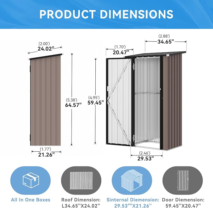 Aoxun 3x1.9 Ft Outdoor Storage Cabinet - Image 2