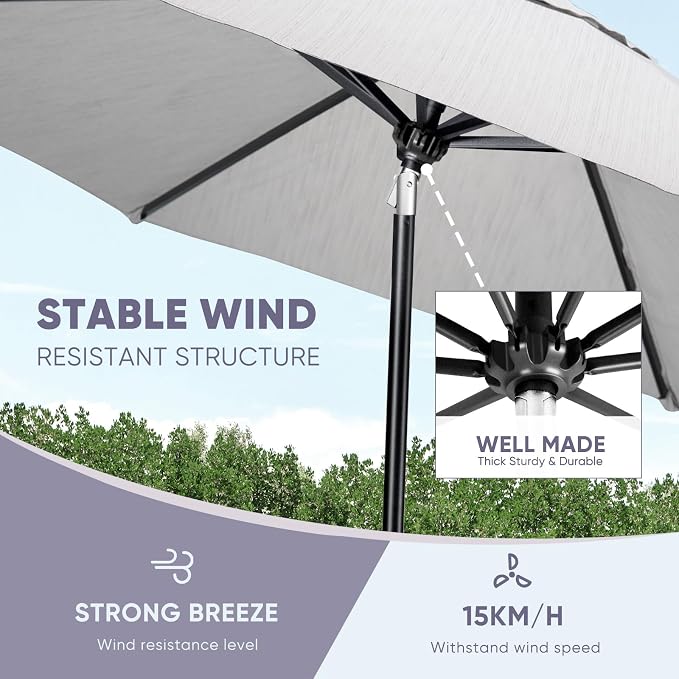 Tempera Patio Market Outdoor Table Umbrella - Image 5