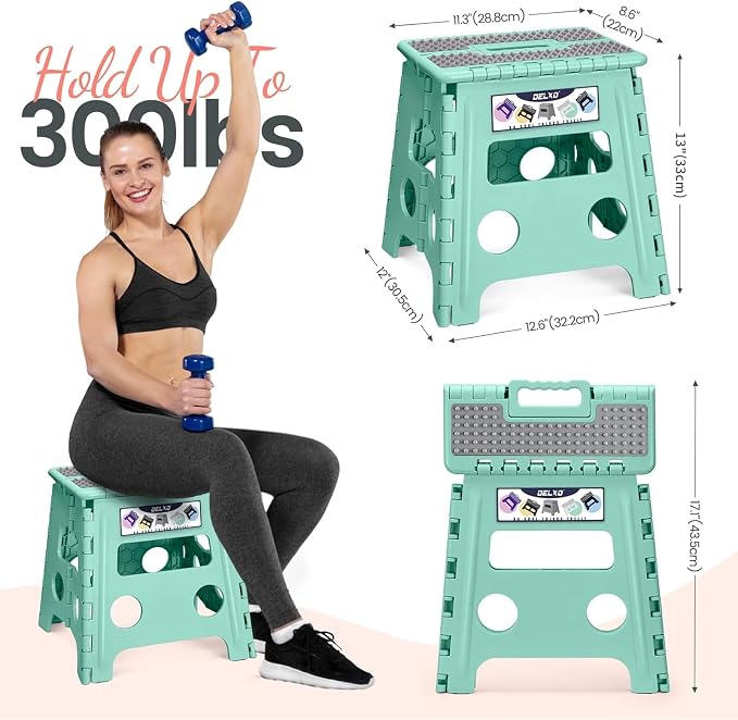 Delxo Folding Step Stool 13 Inch, 300 Lbs Step Stool - Image 3
