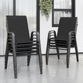 Stackable Patio Chairs Set of 8, Outdoor Chairs Set by Vimstora