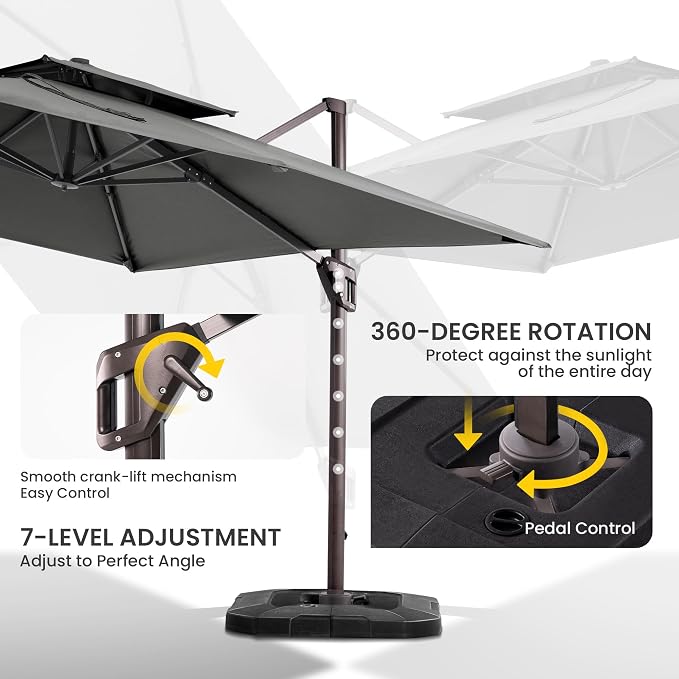10x10 FT Outdoor Cantilever Patio Umbrella - Image 3