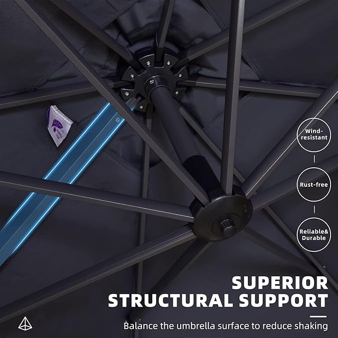 PURPLE LEAF Patio Umbrella 10' x 13' Built - Image 4