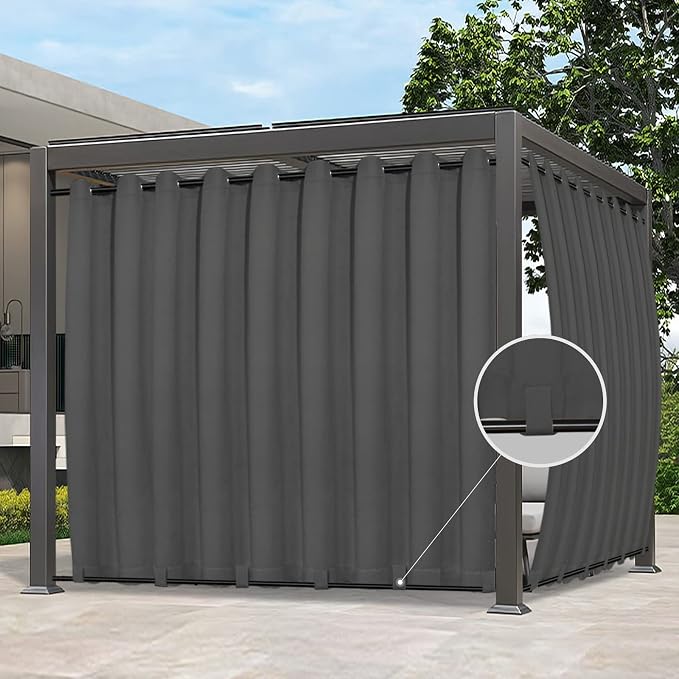 Easy-Going Outdoor Curtains for Patio 1 Panel, 150x84 inch, Weatherproof by Easy-Going