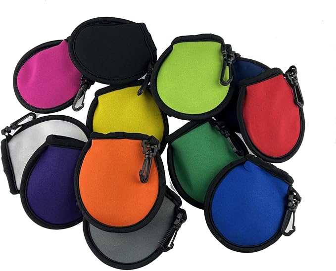 12 Pieces Portable Pocket Golf Ball Cleaner Pouch Golf Ball Washer