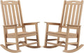 Oversized Outdoor Rocking Chair Set of 2, HDPE Porch Rocker by PsilvamGardenFurniture