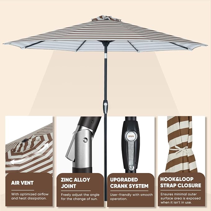 Tempera Patio Market Outdoor Table Umbrella - Image 4