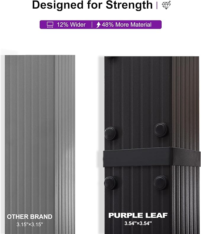 PURPLE LEAF Outdoor Aluminum Pergola 10'x10' - Image 5