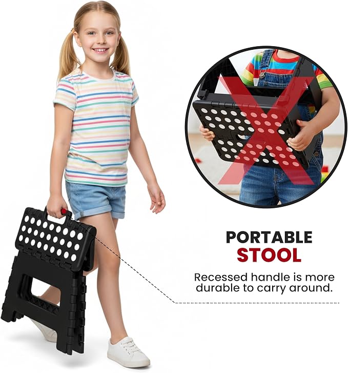 Utopia Home Folding Step Stool 9 Inch, built-in handle, and 300 lbs support - Image 8