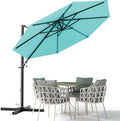 Devoko 10ft Cantilever Patio Umbrella, Round Large Outdoor Umbrella by DEVOKO