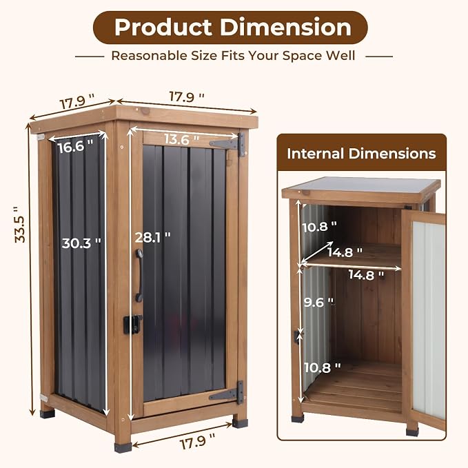 PetsCosset Small Outdoor Storage Cabinet Waterproof - Image 6