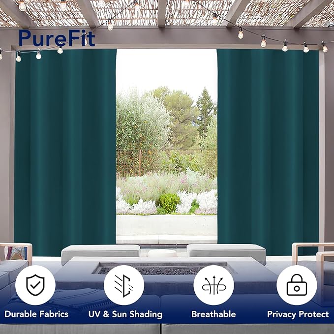PureFit Outdoor Curtains for Patio Waterproof Weatherproof Outside Curtains | - Image 3