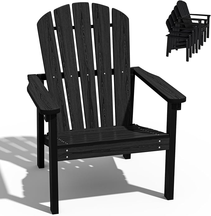 Compact Stackable Adirondack Chairs, All Weather HDPE, All-Weather by nevilywood