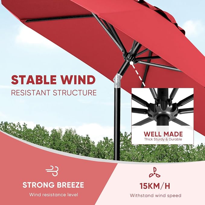 Tempera Patio Market Outdoor Table Umbrella - Image 5