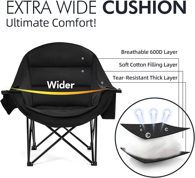 Oversized Camping Chair for Adults 2 Pack - Image 3