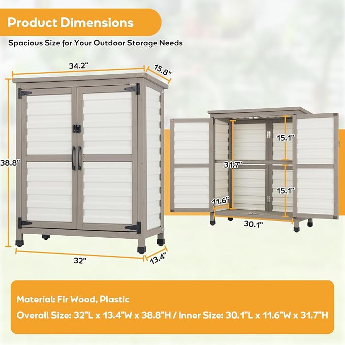 PetsCosset Weatherproof Outdoor Storage Cabinet - Image 4