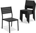 Pellebant Stackable Outdoor Patio Dining Chairs Set of 6 | Aluminum Armless by Pellebant