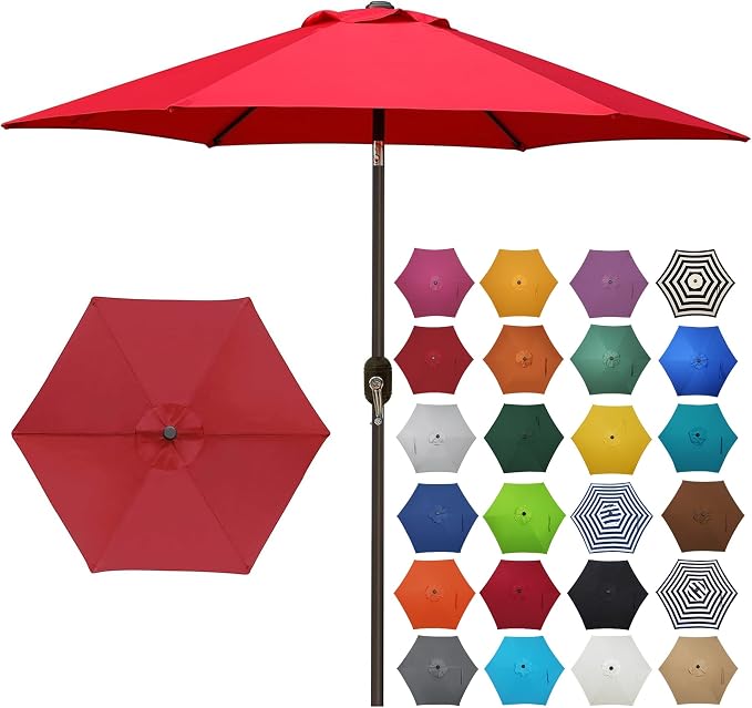 7.5 ft Patio Umbrella, Yard Umbrella, Outdoor Market Umbrella by Blissun