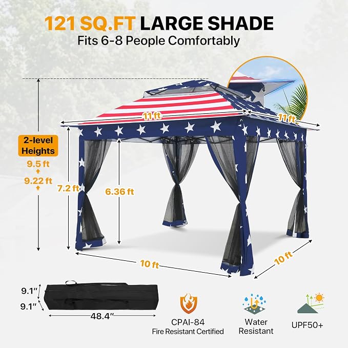 COOS BAY 11x11 Pop Up Gazebo - Image 3