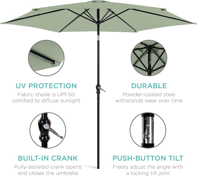 Best Choice Products 10ft Outdoor Patio Umbrella, Outdoor Table Umbrella - Image 5