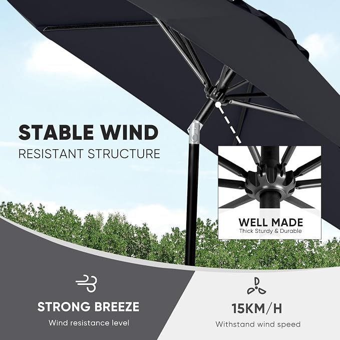 Tempera Patio Market Outdoor Table Umbrella - Image 7