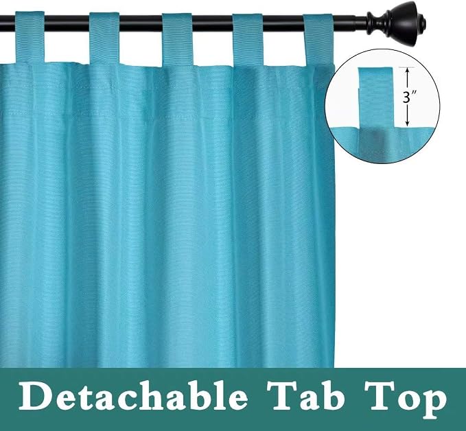 LORDTEX Indoor/Outdoor Curtains Waterproof Tab Top Patio Curtains | Sun - Image 3