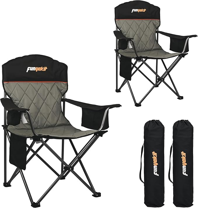 Oversized Padded Camping Chairs by Unknown