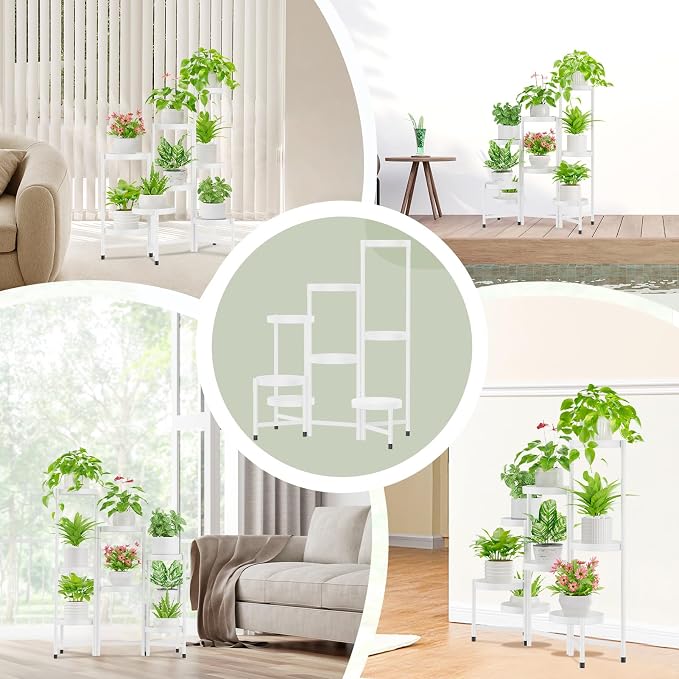 iDavosic.ly Plant Stand Indoor Outdoor, 8 Tier Metal Corner Shelf, Folding - Image 5