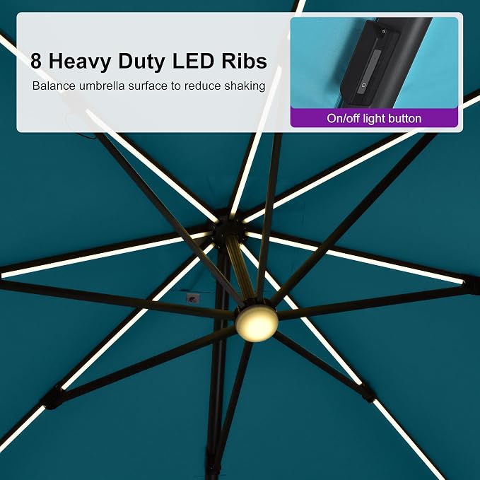 PURPLE LEAF Patio Umbrella Left-right Tilt 10FT - Image 5