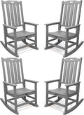 THOEOE Outdoor Rocking Chairs Set of 4, Oversized Patio Rocking Chair | HDPE by THOEOE