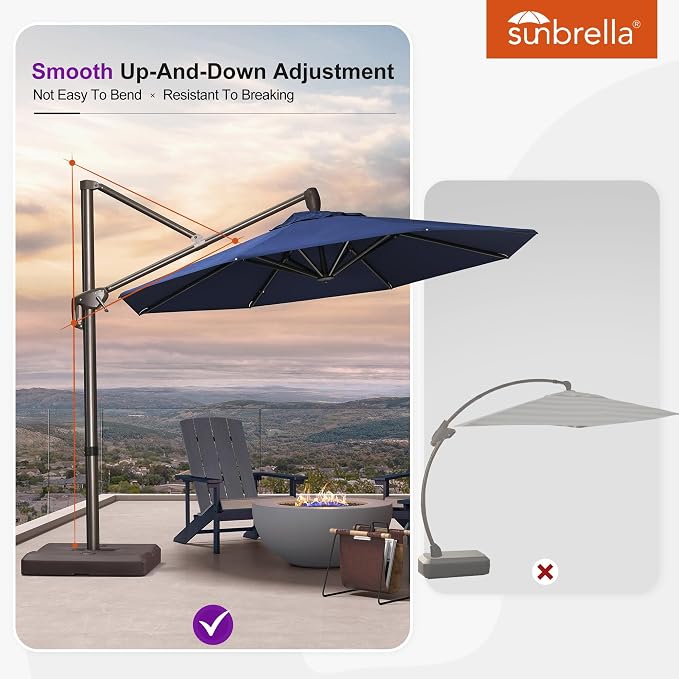 PURPLE LEAF 10' X 10' Cantilever Patio Umbrella - Image 3