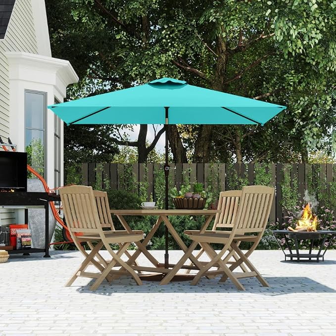 6.5' x 10' Rectangular Patio Umbrella Large Outdoor Market Umbrella w/UV - Image 2