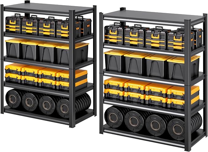 2-pack 46''W Storage Shelves, Adjustable Shelving Unit, 5T Metal Garage Shelving by KORVENA