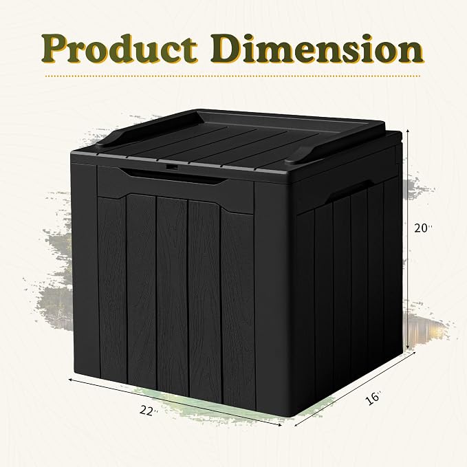 Devoko 31 Gallon Waterproof Outdoor Storage Box Resin Deck Box Lockable and UV - Image 6