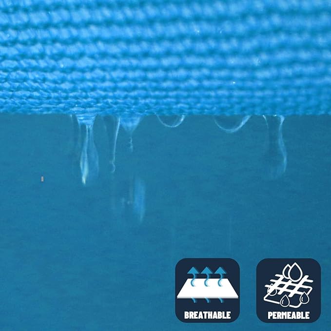 SUNNY GUARD Custom Size 11'x14'x17.8' Triangle Turquoise Blue UV Block Sunshade - Image 5