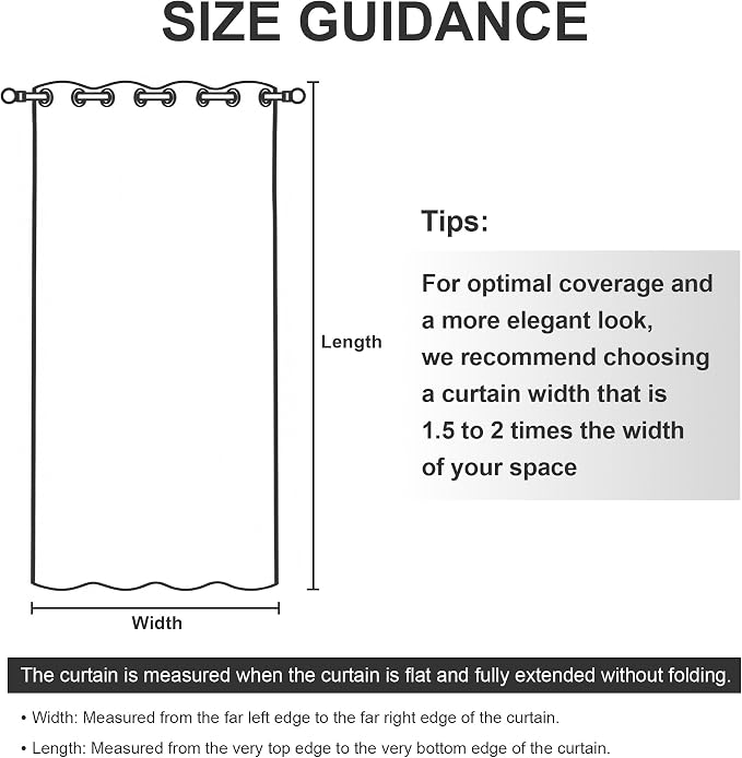 RYB HOME Outdoor Curtains for Patio Deck, Waterproof & Block Sunlight | Thermal - Image 7
