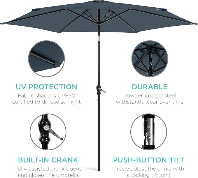 Best Choice Products 10ft Outdoor Patio Umbrella, Outdoor Table Umbrella - Image 5