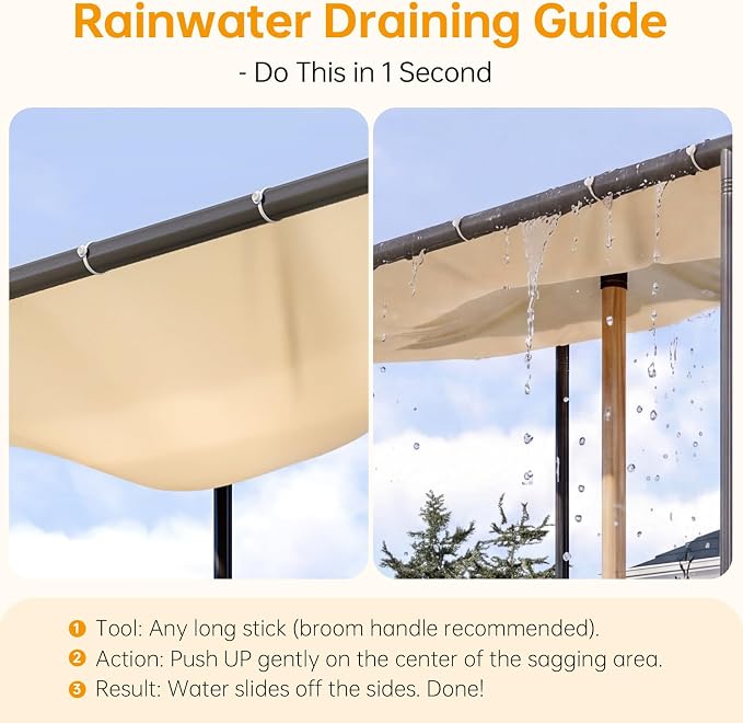 20x12 Lean to Pergola Outdoor Gazebo - Image 3
