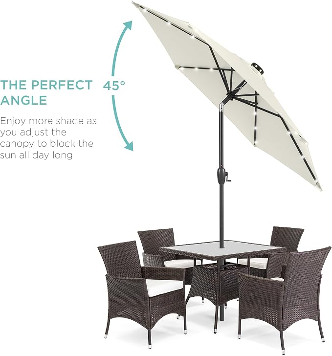 Best Choice Products 7.5ft Solar Umbrella LED Lighted Patio Umbrella, Table - Image 2