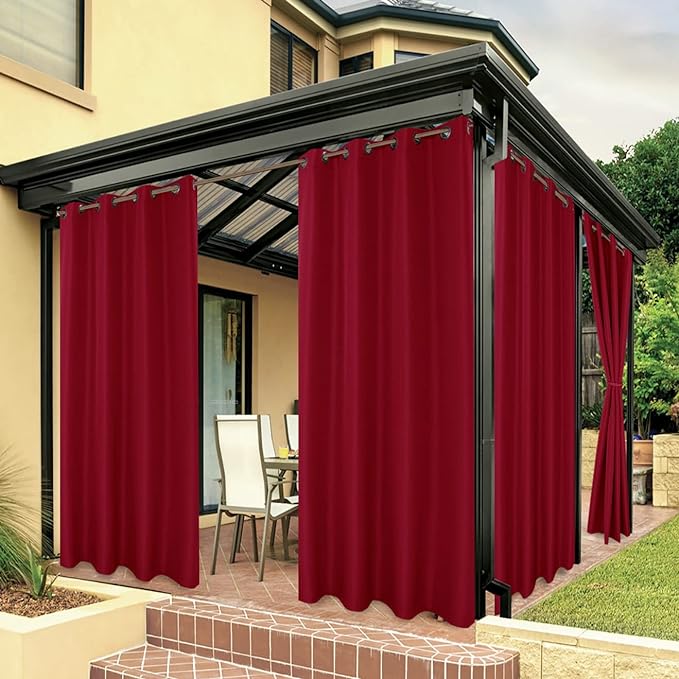 BONZER Outdoor Curtains for Patio Waterproof Thick Privacy | Grommet Light by Bonzer