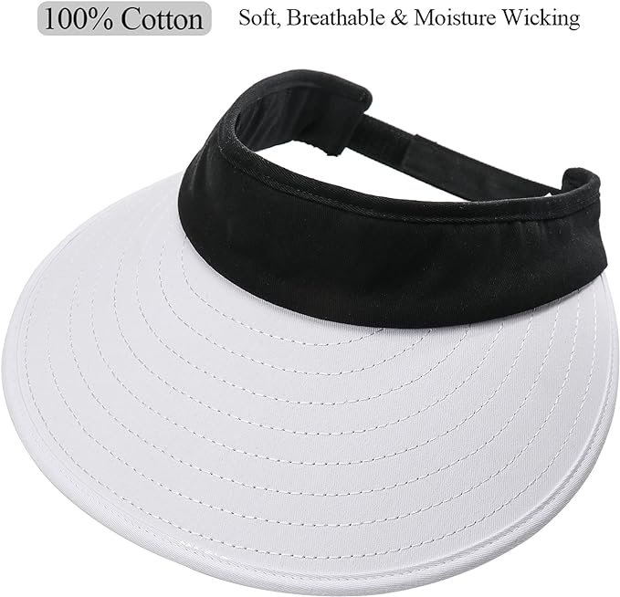 Sun Visor Hats Women Large Brim Summer UV Protection Beach Cap