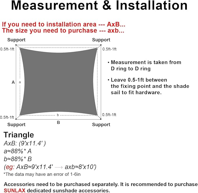 Sun Shade Sail 13'x14' Butter Cream Rectangle Custom Size | 95% UV Block - Image 2