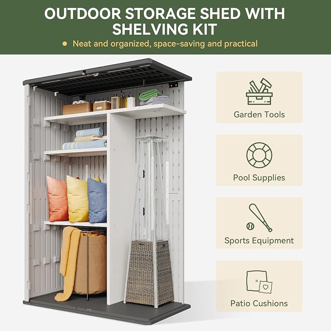 Aoxun 64 Cu.Ft Resin Storage Shed - Image 4