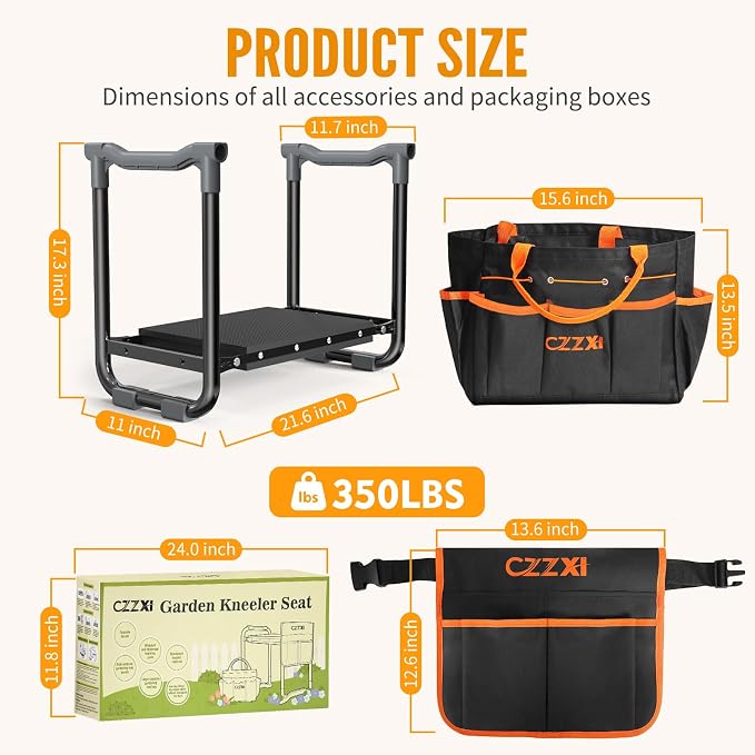 CZZXI Garden Kneeler and Seat, Wider and Thicker Kneeling Pad | Heavy Duty - Image 3