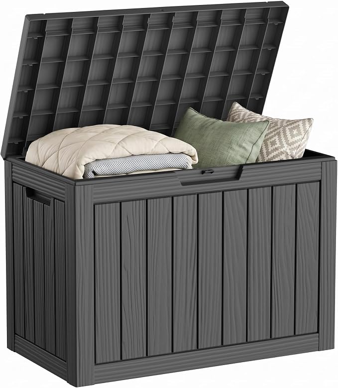 DRATO 55 Gallon Outdoor Storage Box Waterproof, Lockable Resin Deck Boxes | by DRATOprovidesawarmandcozy