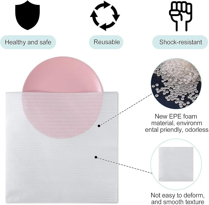 14"X 14"Foam Pouches, Cushion Foam Pouch for Moving and Storing, Convenient to Use, Making Packaging and Transportation Easier,Best Packaging Material (14"X 14"Foam Pouches)