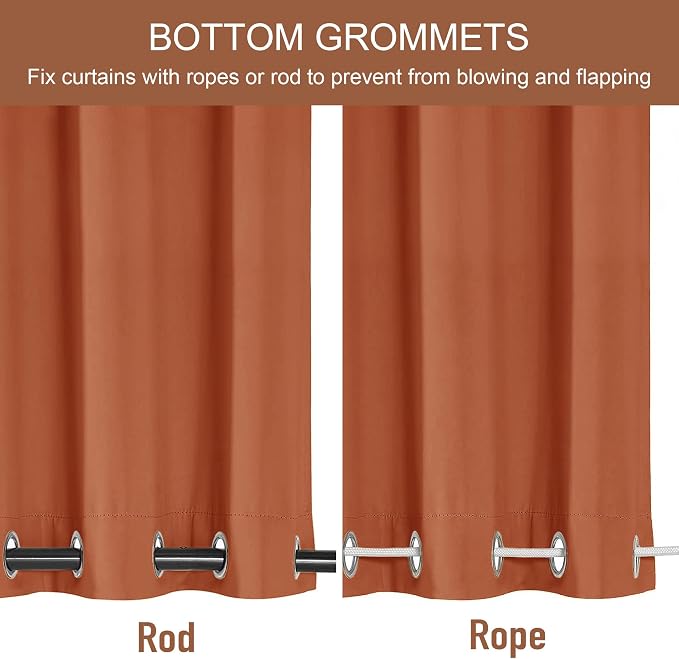 RYB HOME 2 Panels Outdoor Curtains - Image 3