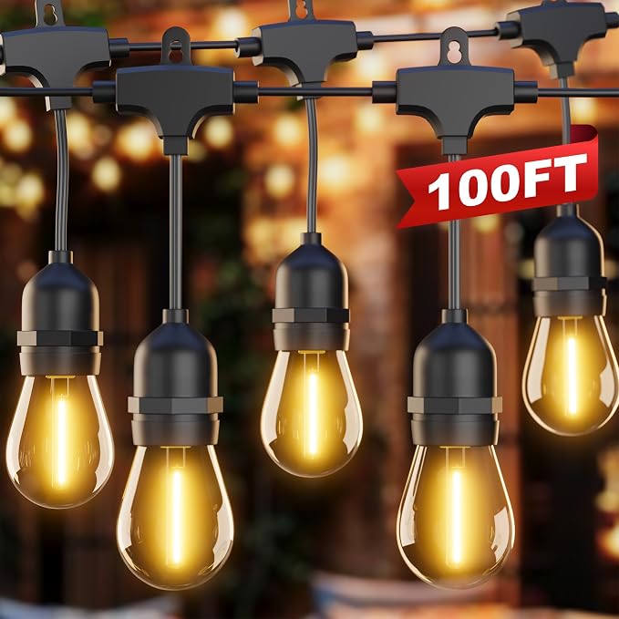 12'x12' Outdoor Gazebo with 100FT String Lights, Metal Heavy Duty Patio Canopy - Image 5