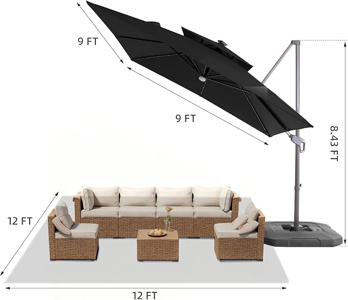 JZ-DZS Cantilever Patio Umbrella - Image 4