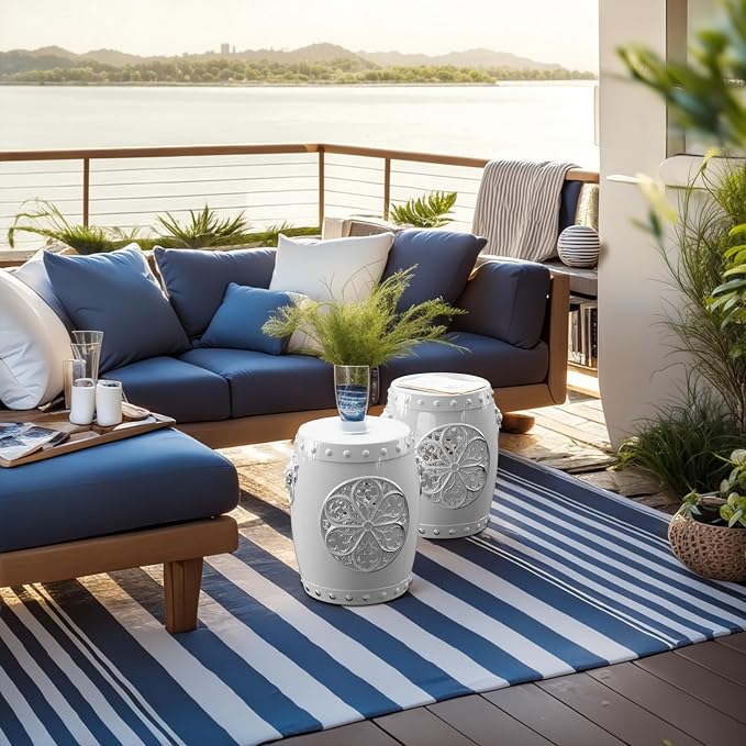 PatioZen 3-in-1 Drum Indoor/Outdoor Garden Stool, Lightweight, Realistic Lion - Image 9