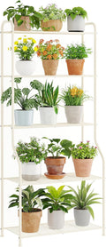 5-Tier Corner Plant Stand, Metal Black Flower Pot Rack, Indoor Outdoor Heavy by Wieghda